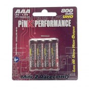 4x Pink Performance Akku R3-AAA Ni-Mh 800mAh  UHO